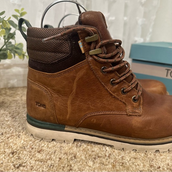 Toms Men’s Ashland 2.0 Waterproof Topaz Brown Leather Boots - Picture 4 of 8